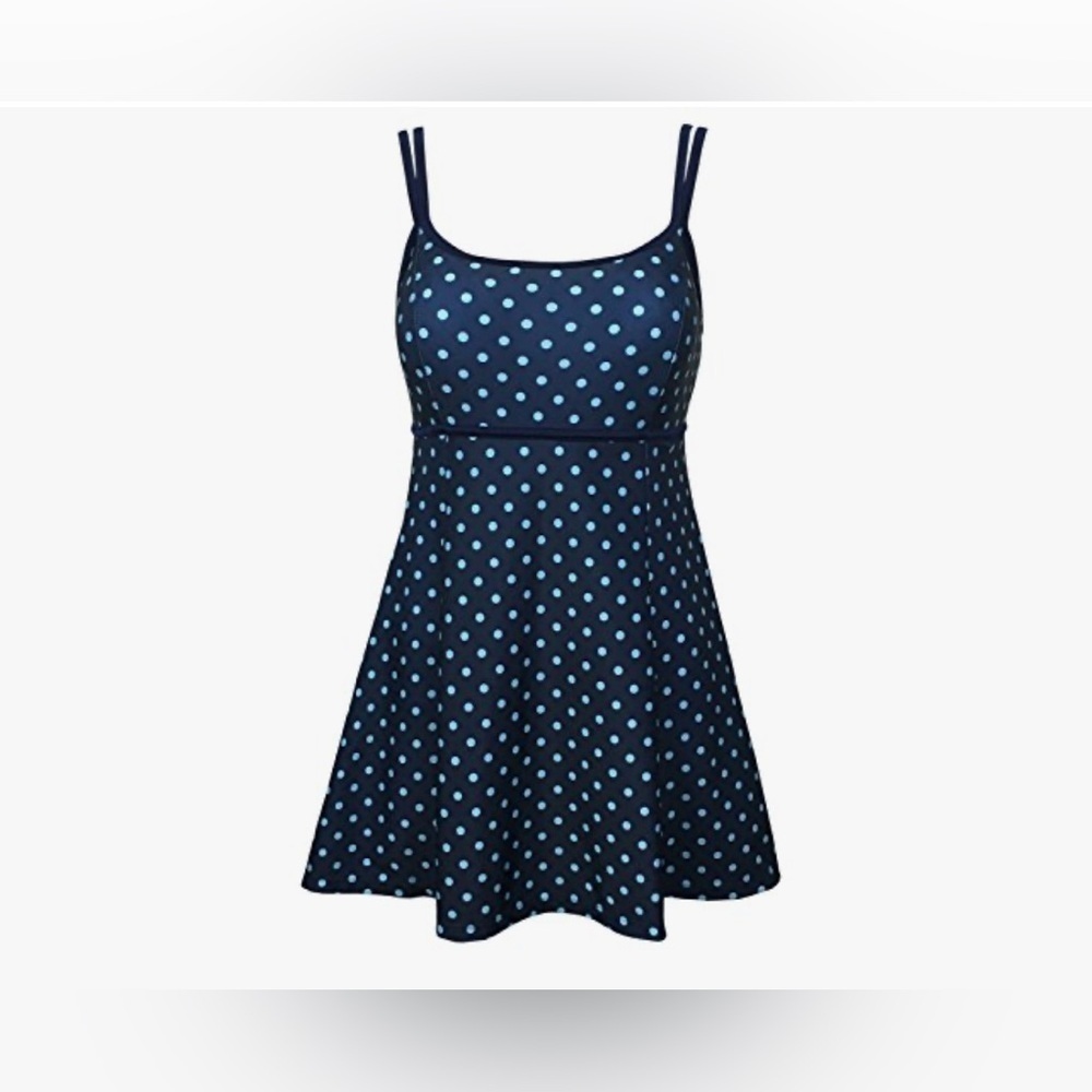 New -size 30 Polka Dot Swim Dress 
Double adjustable Spaghetti Straps